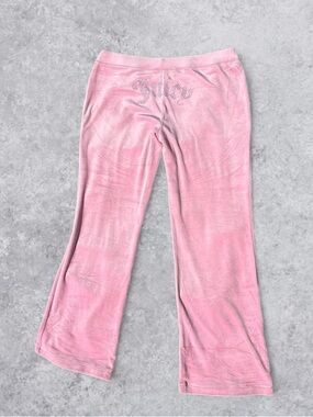 Juicy Couture Baby Pink Velour Rhinestone Logo Pants